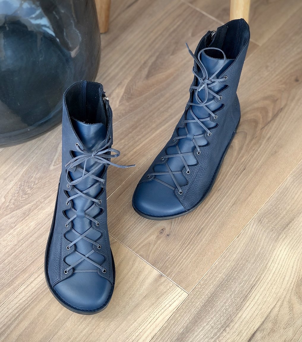 Zilver afdrijven gans Lace-up Boots Loints of Holland Noorderburen Natural 68945 blue